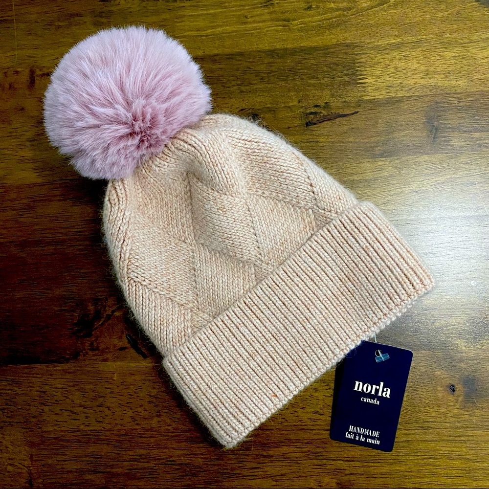 Norla Canada Handmade Pom Pom Beanie - Blush Pink
